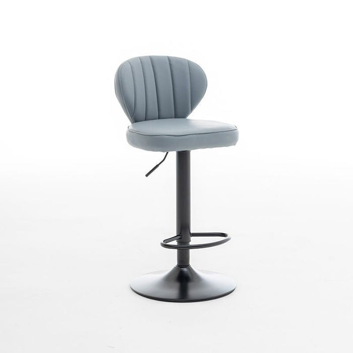 VELLUTO Bar Stools Kitchen Bar Stool Leather Barstools Swivel Gas Lift Counter Chairs BS8405 Grey - Amazingooh Wholesale