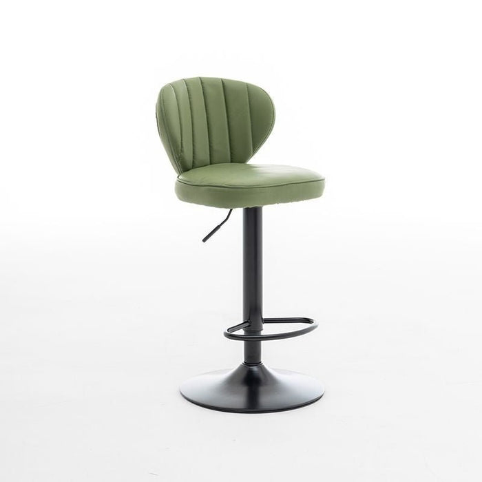 VELLUTO Bar Stools Kitchen Bar Stool Leather Barstools Swivel Gas Lift Counter Chairs BS8405 Light Green - Amazingooh Wholesale