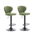 VELLUTO Bar Stools Kitchen Bar Stool Leather Barstools Swivel Gas Lift Counter Chairs BS8405 Light Green - Amazingooh Wholesale