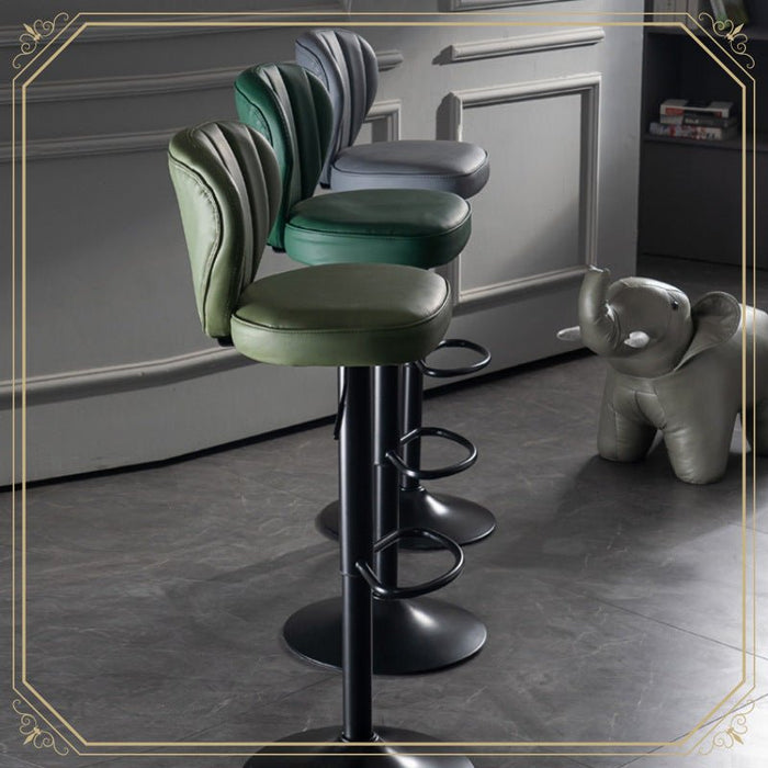 VELLUTO Bar Stools Kitchen Bar Stool Leather Barstools Swivel Gas Lift Counter Chairs BS8405 Orange - Amazingooh Wholesale
