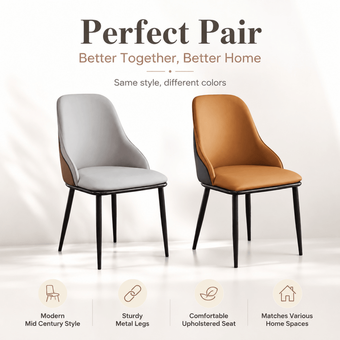 VELLUTO Dining Chair Modern upholstered Leather Kitchen Chairs with armrests Bathtub Chair Leisure Lounge Chair Living Room Bedroom Home Set of 2 - Amazingooh Wholesale