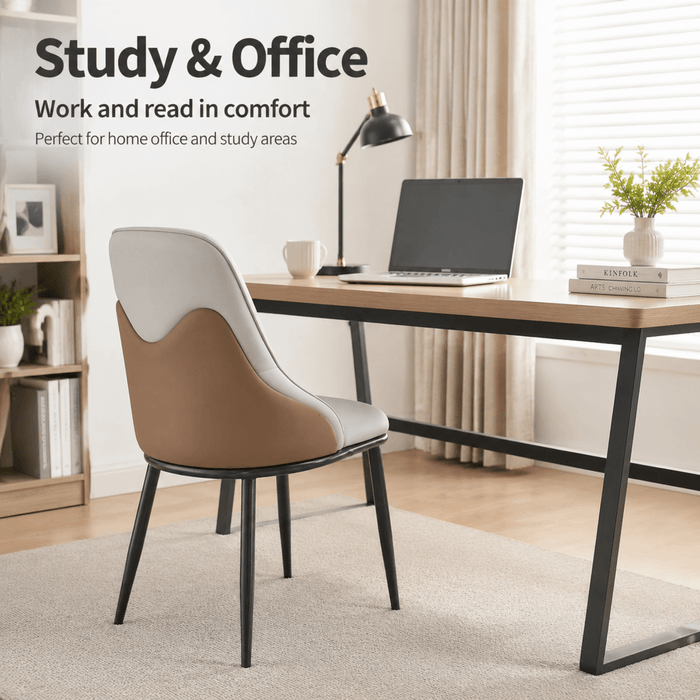 VELLUTO Dining Chair Modern upholstered Leather Kitchen Chairs with armrests Bathtub Chair Leisure Lounge Chair Living Room Bedroom Home Set of 2 - Amazingooh Wholesale