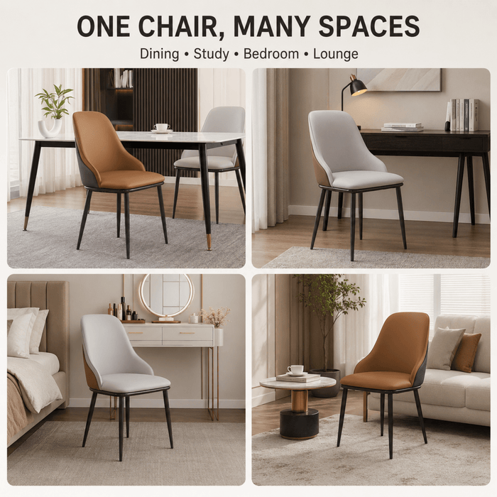 VELLUTO Dining Chair Modern upholstered Leather Kitchen Chairs with armrests Bathtub Chair Leisure Lounge Chair Living Room Bedroom Home Set of 2 - Amazingooh Wholesale