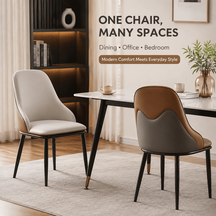 VELLUTO Dining Chair Modern upholstered Leather Kitchen Chairs with armrests Bathtub Chair Leisure Lounge Chair Living Room Bedroom Home Set of 2 - Amazingooh Wholesale
