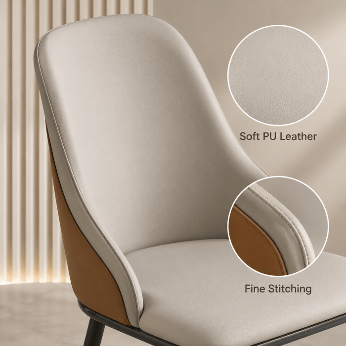 VELLUTO Dining Chair Modern upholstered Leather Kitchen Chairs with armrests Bathtub Chair Leisure Lounge Chair Living Room Bedroom Home Set of 2 - Amazingooh Wholesale