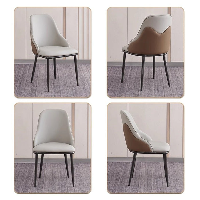 VELLUTO Dining Chair Set of 4 Modern upholstered Leather Kitchen Chairs with armrests Bathtub Chair Leisure Lounge Chair Living Room Bedroom Home - Amazingooh Wholesale