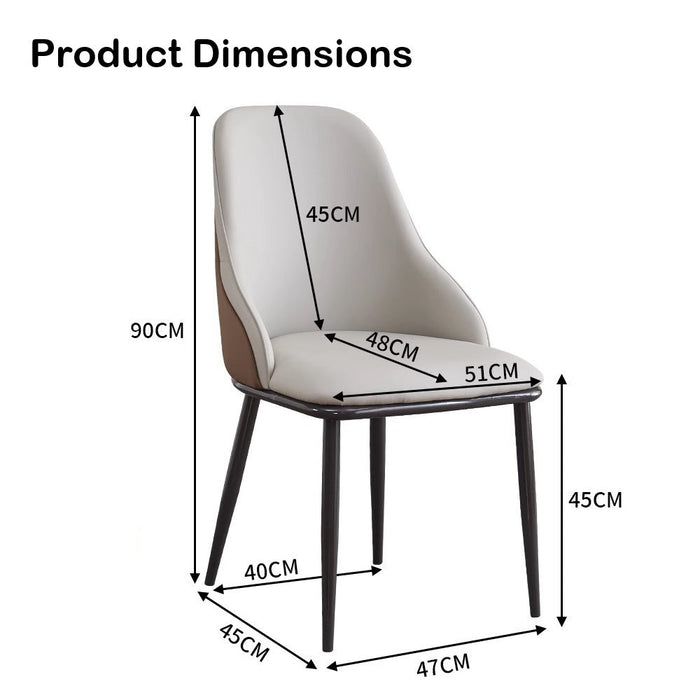 VELLUTO Dining Chair Set of 4 Modern upholstered Leather Kitchen Chairs with armrests Bathtub Chair Leisure Lounge Chair Living Room Bedroom Home - Amazingooh Wholesale