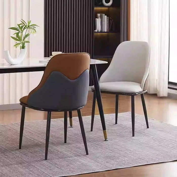 VELLUTO Dining Chair Set of 4 Modern upholstered Leather Kitchen Chairs with armrests Bathtub Chair Leisure Lounge Chair Living Room Bedroom Home - Amazingooh Wholesale