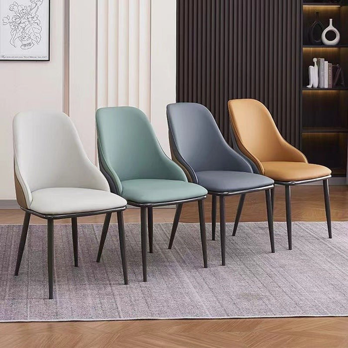 VELLUTO Dining Chair Set of 4 Modern upholstered Leather Kitchen Chairs with armrests Bathtub Chair Leisure Lounge Chair Living Room Bedroom Home - Amazingooh Wholesale