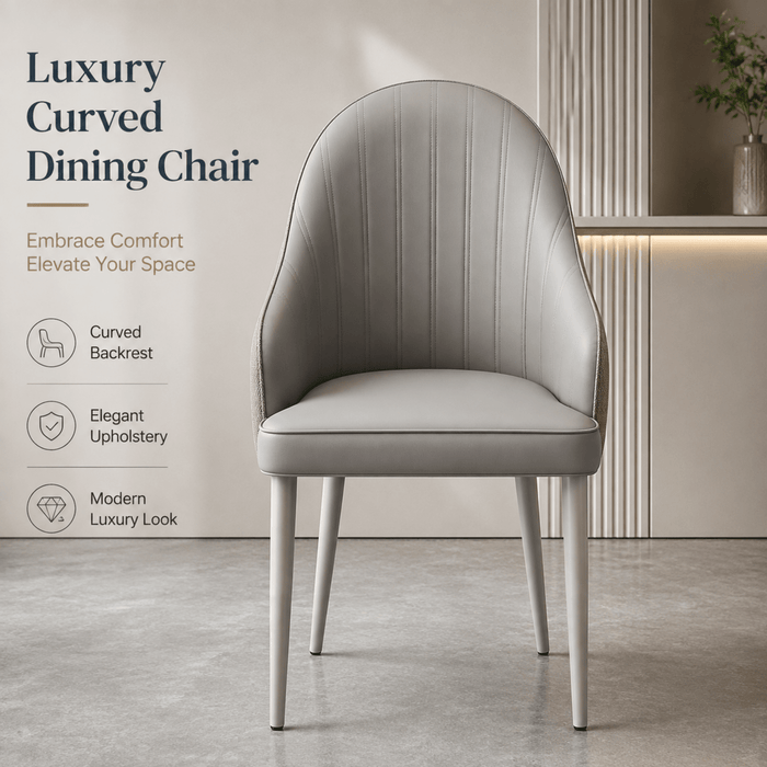 VELLUTO Dining Chairs Set Armchairs Mid Century Modern Kitchen Dining Room Chairs Faux Leather Accent Chairs Metal Vanity Lounge Chair with Back for Living Room Bedrooms Set of 2 - Amazingooh Wholesale
