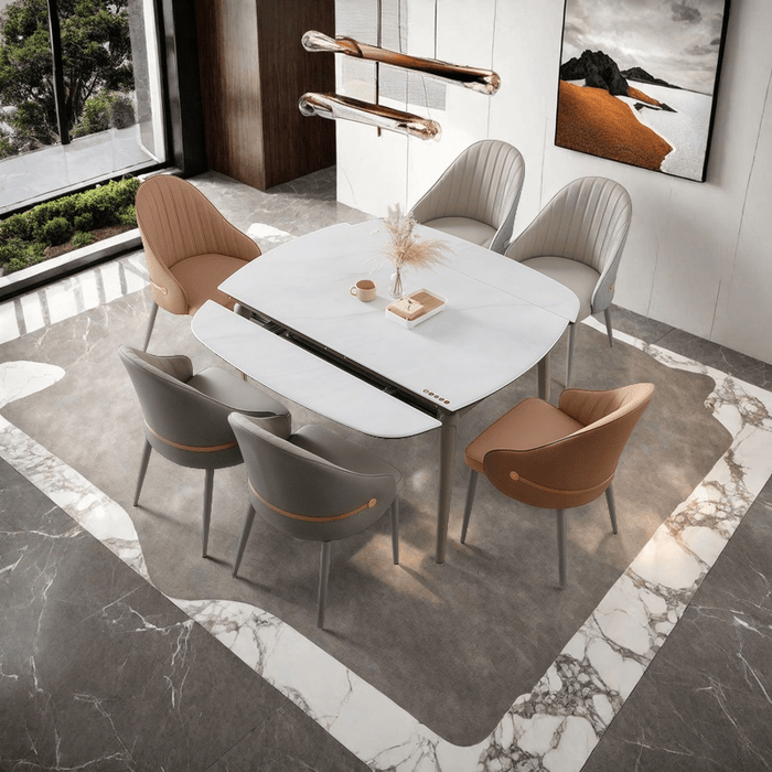 VELLUTO Dining Chairs Set Armchairs Mid Century Modern Kitchen Dining Room Chairs Faux Leather Accent Chairs Metal Vanity Lounge Chair with Back for Living Room Bedrooms Set of 2 - Amazingooh Wholesale