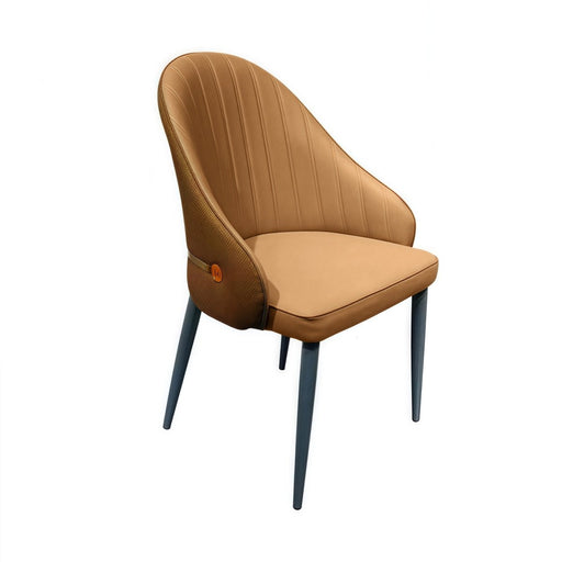 VELLUTO Dining Chairs Set Armchairs Mid Century Modern Kitchen Dining Room Chairs Faux Leather Accent Chairs Metal Vanity Lounge Chair with Back for Living Room Bedrooms Set of 2 - Amazingooh Wholesale