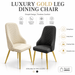 VELLUTO Golden Frame Mid Century Modern Dining Chair Faux Leather Side Chair Upholstered Dining Chairs Set of 2 (Black/Ivory) - Amazingooh Wholesale