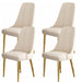 VELLUTO Golden Frame Mid Century Modern Dining Chair Faux Leather Side Chair Upholstered Dining Chairs Set of 2 (Black/Ivory) - Amazingooh Wholesale
