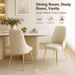 VELLUTO Golden Frame Mid Century Modern Dining Chair Faux Leather Side Chair Upholstered Dining Chairs Set of 2 (Black/Ivory) - Amazingooh Wholesale
