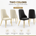 VELLUTO Golden Frame Mid Century Modern Dining Chair Faux Leather Side Chair Upholstered Dining Chairs Set of 2 (Black/Ivory) - Amazingooh Wholesale