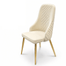 VELLUTO Golden Frame Mid Century Modern Dining Chair Faux Leather Side Chair Upholstered Dining Chairs Set of 2 (Black/Ivory) - Amazingooh Wholesale