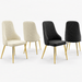 VELLUTO Golden Frame Mid Century Modern Dining Chair Faux Leather Side Chair Upholstered Dining Chairs Set of 2 (Black/Ivory) - Amazingooh Wholesale