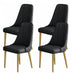 VELLUTO Golden Frame Mid Century Modern Dining Chair Faux Leather Side Chair Upholstered Dining Chairs Set of 2 (Black/Ivory) - Amazingooh Wholesale