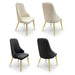 VELLUTO Golden Frame Mid Century Modern Dining Chair Faux Leather Side Chair Upholstered Dining Chairs Set of 2 (Black/Ivory) - Amazingooh Wholesale