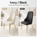 VELLUTO Golden Frame Mid Century Modern Dining Chair Faux Leather Side Chair Upholstered Dining Chairs Set of 2 (Black/Ivory) - Amazingooh Wholesale