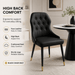 VELLUTO Mid Century Luxury Modern Dining Chair Faux Leather Set of 2 (Black) - Amazingooh Wholesale
