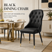 VELLUTO Mid Century Luxury Modern Dining Chair Faux Leather Set of 2 (Black) - Amazingooh Wholesale