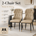 VELLUTO Mid Century Luxury Modern Dining Chair Faux Leather Set of 2 (Brown Duo Colour) - Amazingooh Wholesale