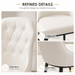 VELLUTO Mid Century Luxury Modern Dining Chair Faux Leather Set of 2 (White) - Amazingooh Wholesale