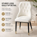 VELLUTO Mid Century Luxury Modern Dining Chair Faux Leather Set of 2 (White) - Amazingooh Wholesale