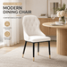 VELLUTO Mid Century Luxury Modern Dining Chair Faux Leather Set of 2 (White) - Amazingooh Wholesale