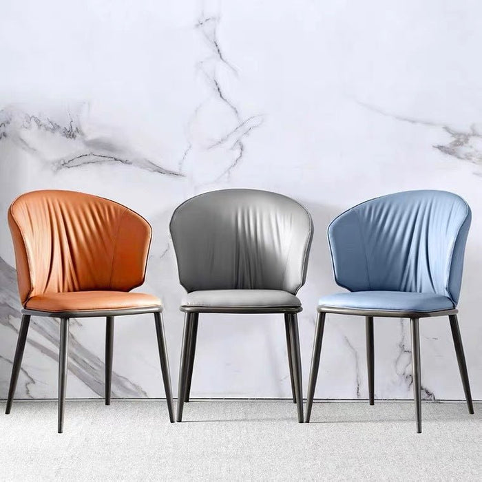 VELLUTO Modern Armless Upholstered Side Chair with Metal Legs for Kitchen & Dining Set of 2 - Amazingooh Wholesale