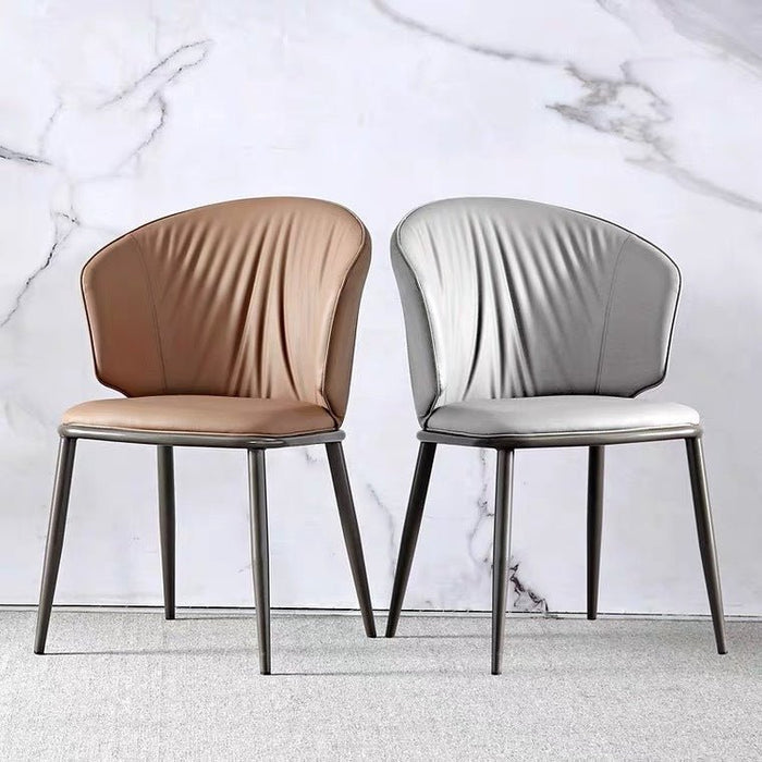 VELLUTO Modern Armless Upholstered Side Chair with Metal Legs for Kitchen & Dining Set of 2 - Amazingooh Wholesale