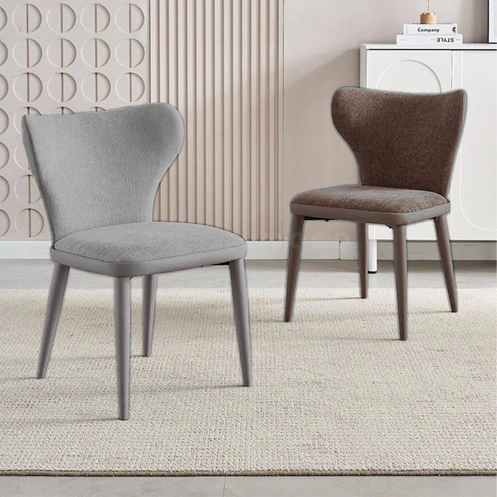 VELLUTO Modern Kitchen Dining Room Chairs Faux Leather Flannel Accent Chairs Metal Vanity Lounge Chair with Back for Living Room Set of 2 - Amazingooh Wholesale