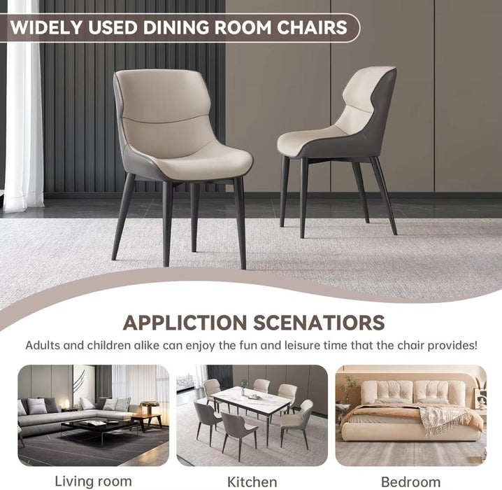 VELLUTO Modern Sleek and Stylish Microfiber Leather Sloped Arm Chair with Low Back for Kitchen & Dining (Set of 2) - Amazingooh Wholesale