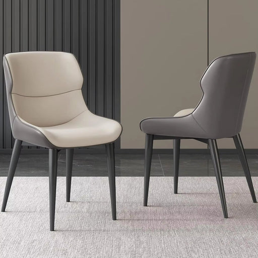 VELLUTO Modern Sleek and Stylish Microfiber Leather Sloped Arm Chair with Low Back for Kitchen & Dining (Set of 2) - Amazingooh Wholesale