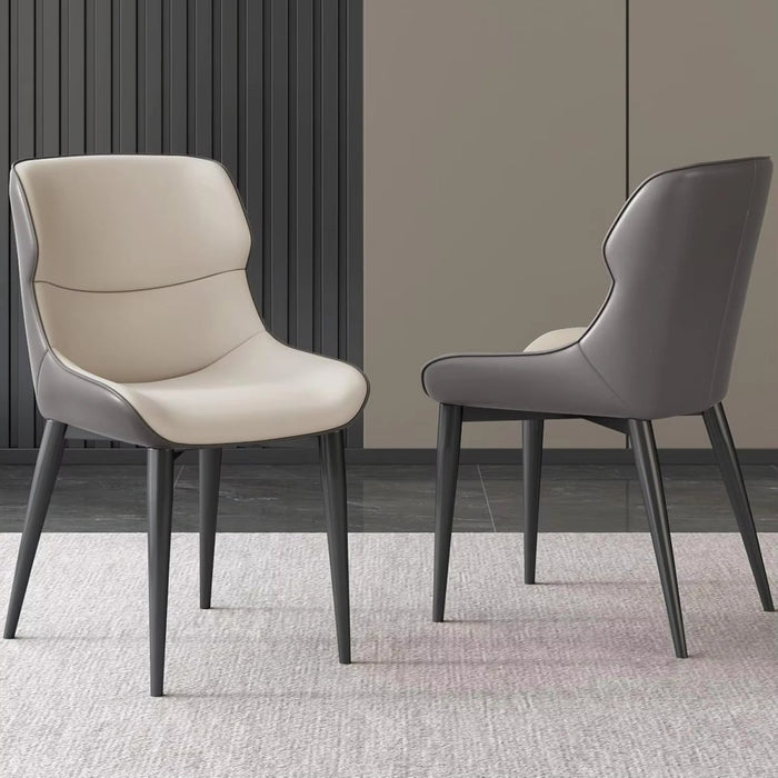VELLUTO Modern Sleek and Stylish Microfiber Leather Sloped Arm Chair with Low Back for Kitchen & Dining (Set of 2) - Amazingooh Wholesale