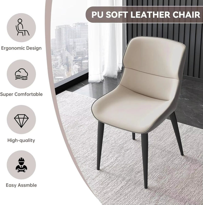 VELLUTO Modern Sleek and Stylish Microfiber Leather Sloped Arm Chair with Low Back for Kitchen & Dining (Set of 2) - Amazingooh Wholesale