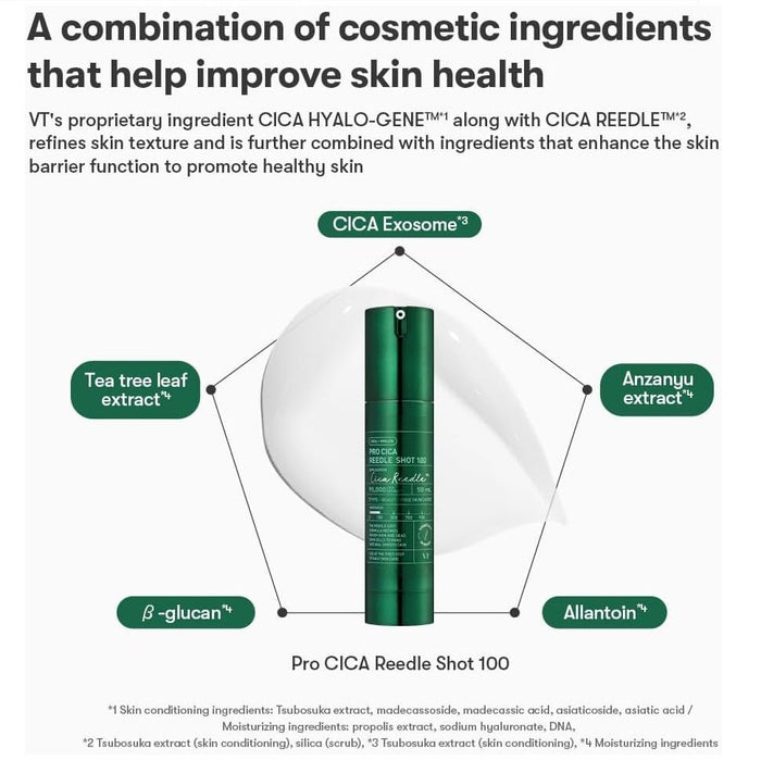 VT COSMETICS Pro Cica Reedle Shot 100, Centella Asiatica Microneedling Serum, Cica Exosome 50ml - Amazingooh Wholesale