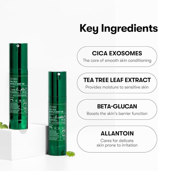 VT COSMETICS Pro Cica Reedle Shot 700, Spot Treatment Night Exosome, Microneedling Serum, Centella Asiatica, Hyaluronic Acid, Daily Korean Facial Essence, Soothing & Calming Care for All Skin Type, 30ml - Amazingooh Wholesale