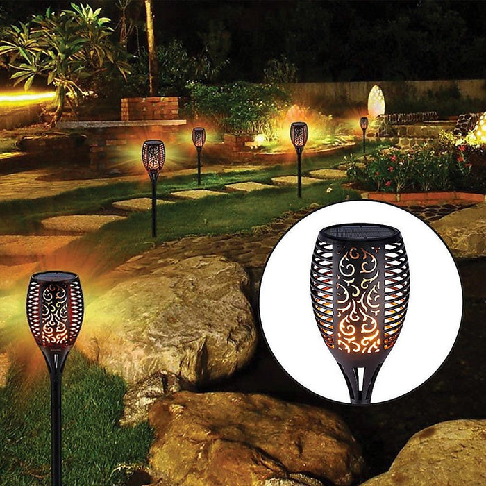 10 Pack Solar Torch Lights 96 LED Flickering Lighting Dancing Flame Garden Lamp - Amazingooh Wholesale