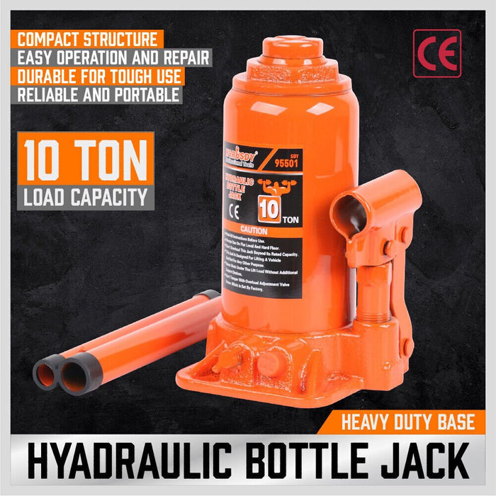 10 Ton Hydraulic Bottle Jack w/Safety Valve Car Van Truck Caravan Lift SUV 4WD - Amazingooh Wholesale