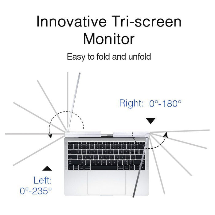 11.6 Inch FOPO Triple Portable Monitor 1080P FHD IPS Triple Monitor Laptop Screen Extender for 13"-16.5" Laptops 1 Cable for 2 displays - Amazingooh Wholesale