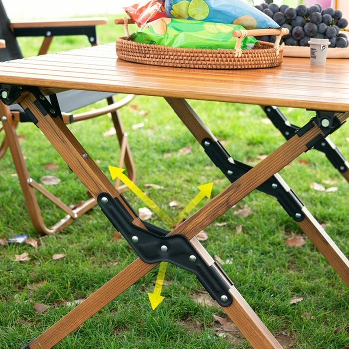 120cm Garden Outdoor Furniture Camping Chair Table Egg Roll Picnic Desk Folding Beach Set - Amazingooh Wholesale