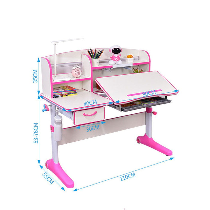 120cm Height Adjustable Children Kids Ergonomic Study Desk Blue Pink AU - amazingooh