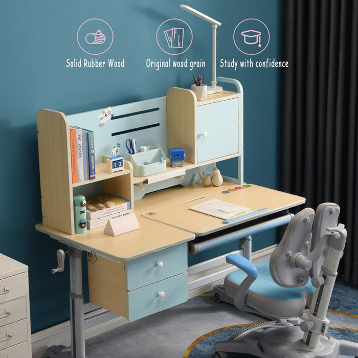 120cm Height Adjustable Children Kids Ergonomic Study Desk Only Blue AU - Amazingooh