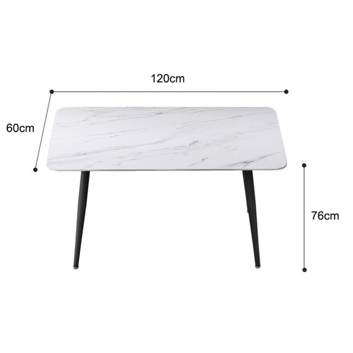 120x60cm Minimalist Slate Kitchen Dining Table Marble Lunch Dinner Table Solid Metal Legs - Amazingooh Wholesale