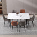 120x60cm Minimalist Slate Kitchen Dining Table Marble Lunch Dinner Table Solid Metal Legs - Amazingooh Wholesale