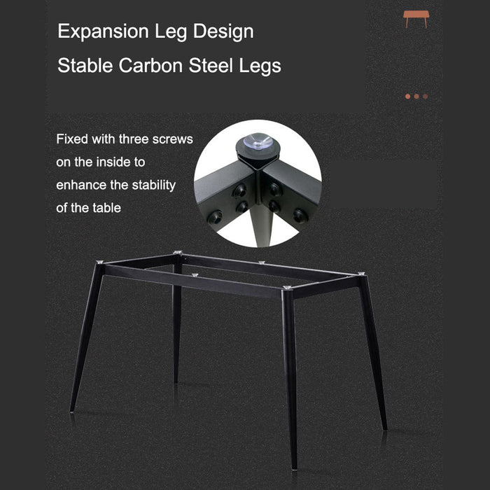 120x60cm Minimalist Slate Kitchen Dining Table Marble Lunch Dinner Table Solid Metal Legs - Amazingooh Wholesale