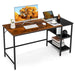 1.2m Computer Table Desk Book Storage Student Study Home Office Workstation Vintage Oak Finish - Amazingooh Wholesale